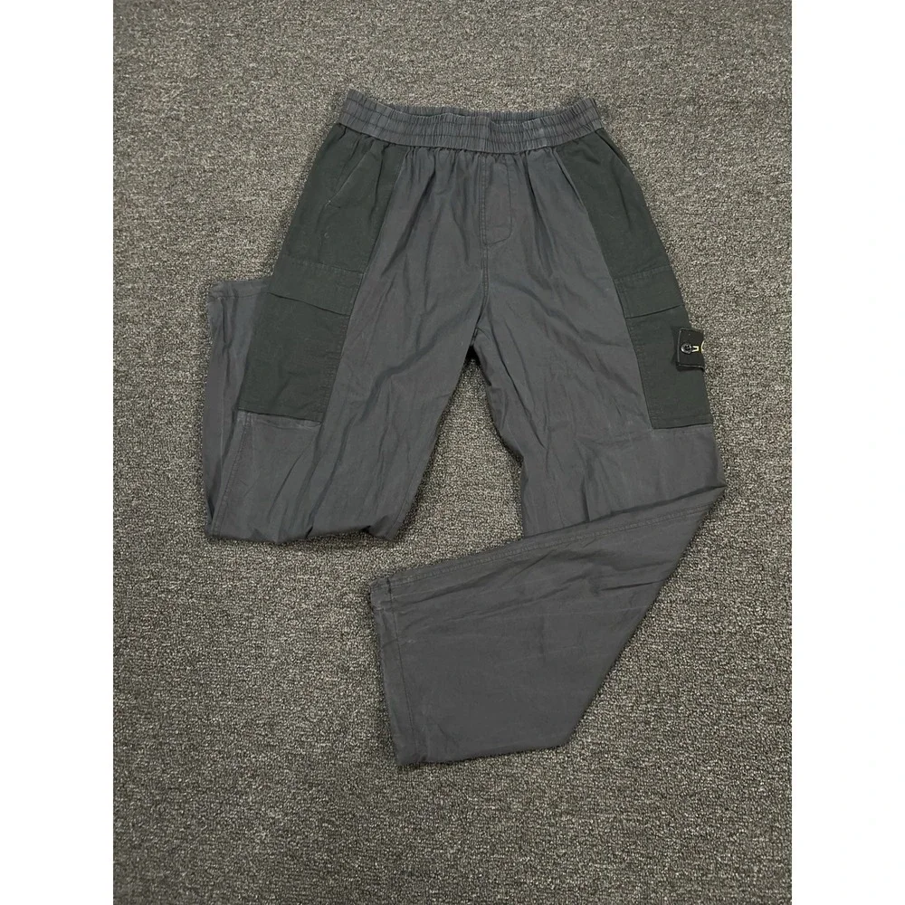 Stone Island Cargo Pants Joggers Men's Large Gray Drawstrings Cotton Utility